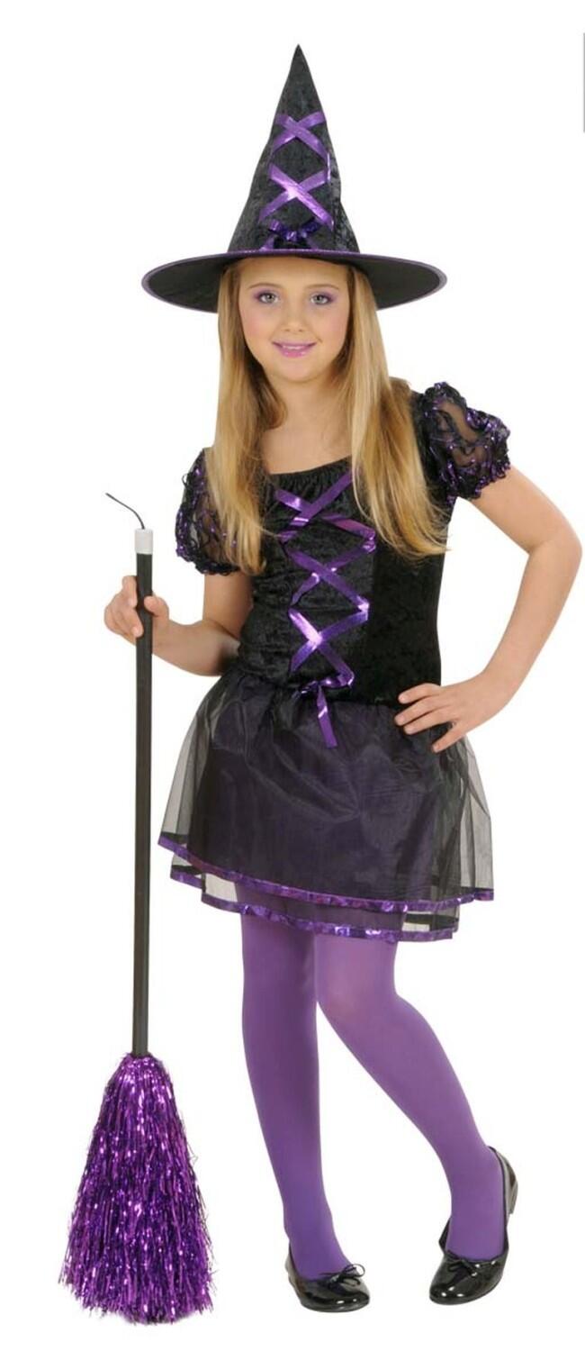 Karneval Halloween Mädchen Kostüm Hexe Ribbon Witch