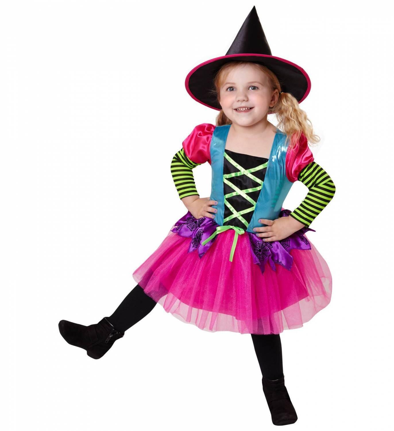 Karneval Halloween M&auml;dchen Kost&uuml;m Hexe bunt