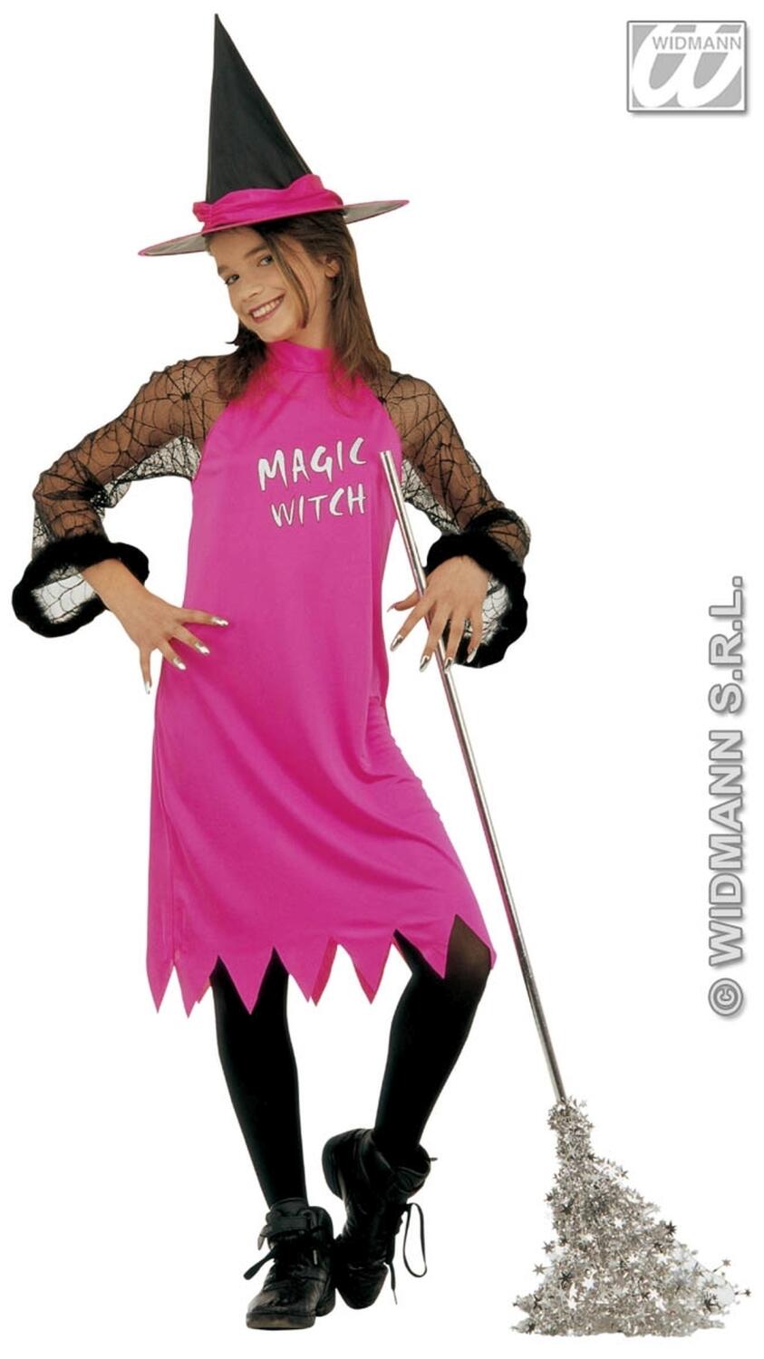 Karneval Halloween Mädchen Kostüm Magische Hexe pink