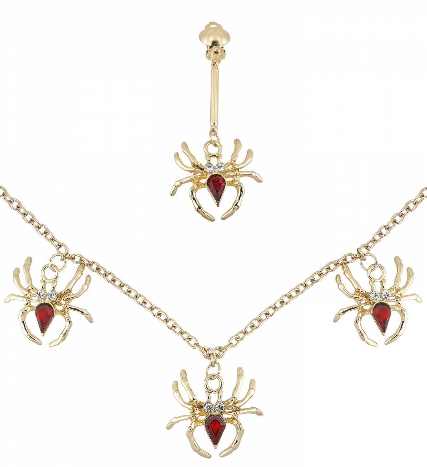 Karneval Halloween Schmuck Set Spinnenfrau