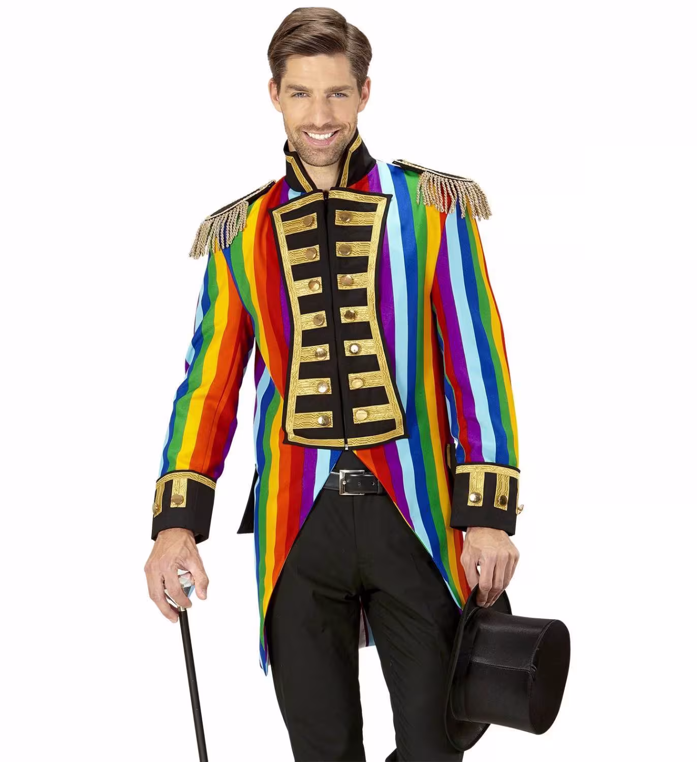 Karneval Herren Kost&uuml;m Jackett Frack Rainbow