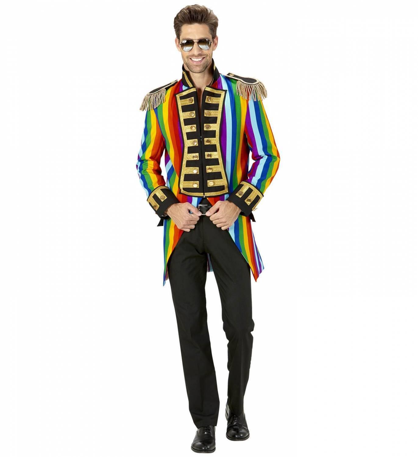 Karneval Herren Kost&uuml;m Jackett Frack Rainbow