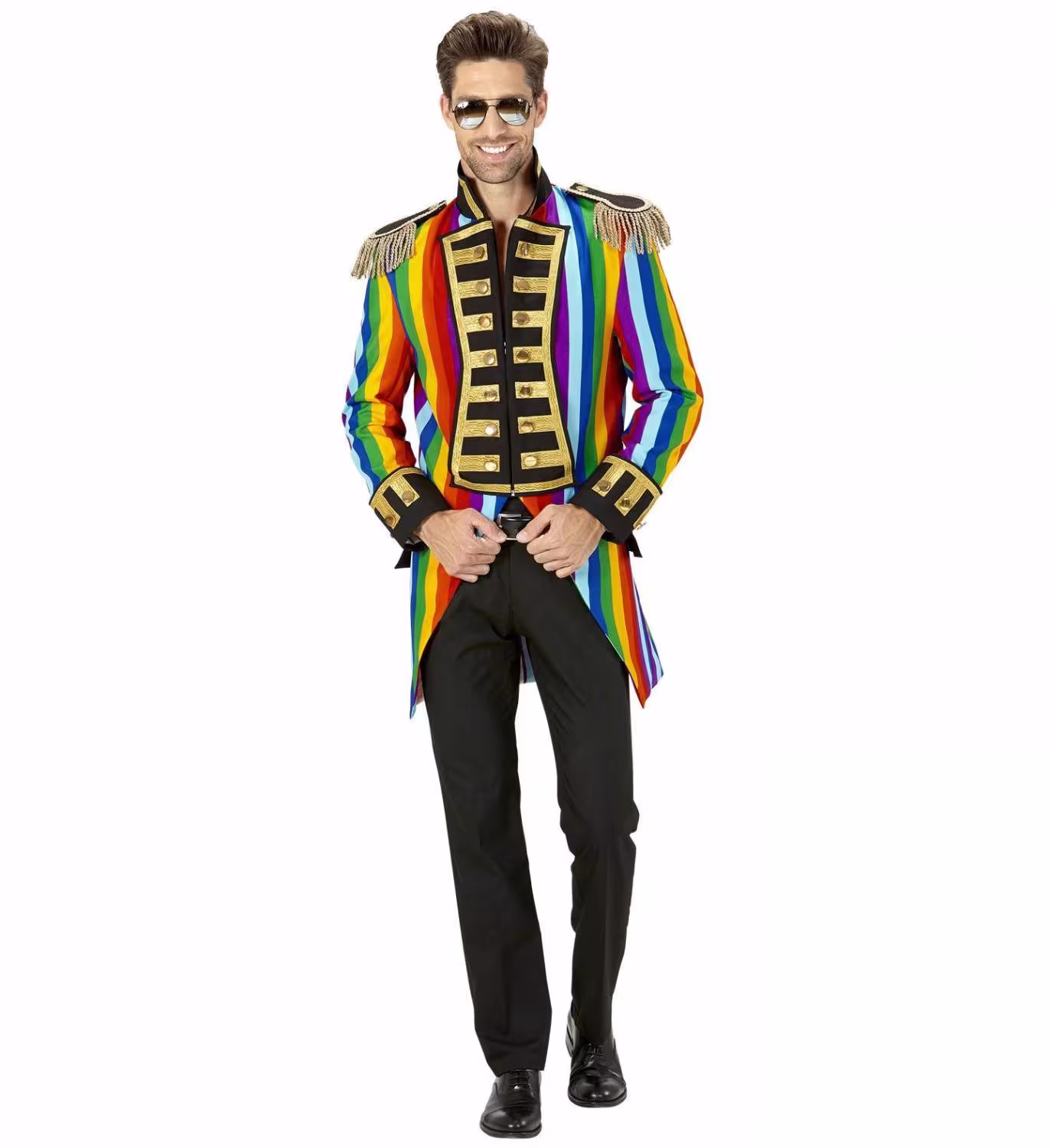 Karneval Herren Kost&uuml;m Jackett Frack Rainbow