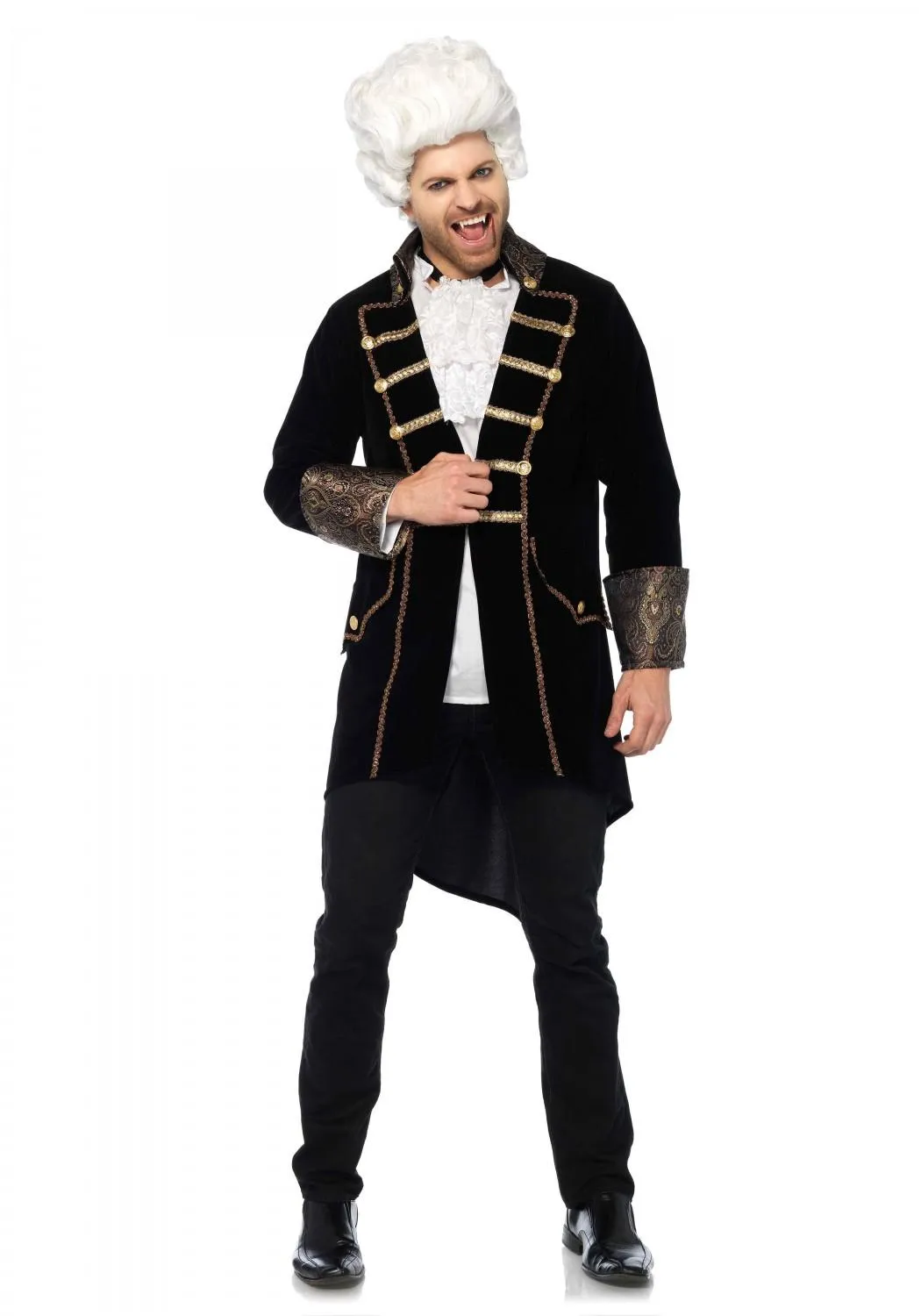 Karneval Herren Kost&uuml;m Jacke Samtmantel schwarz