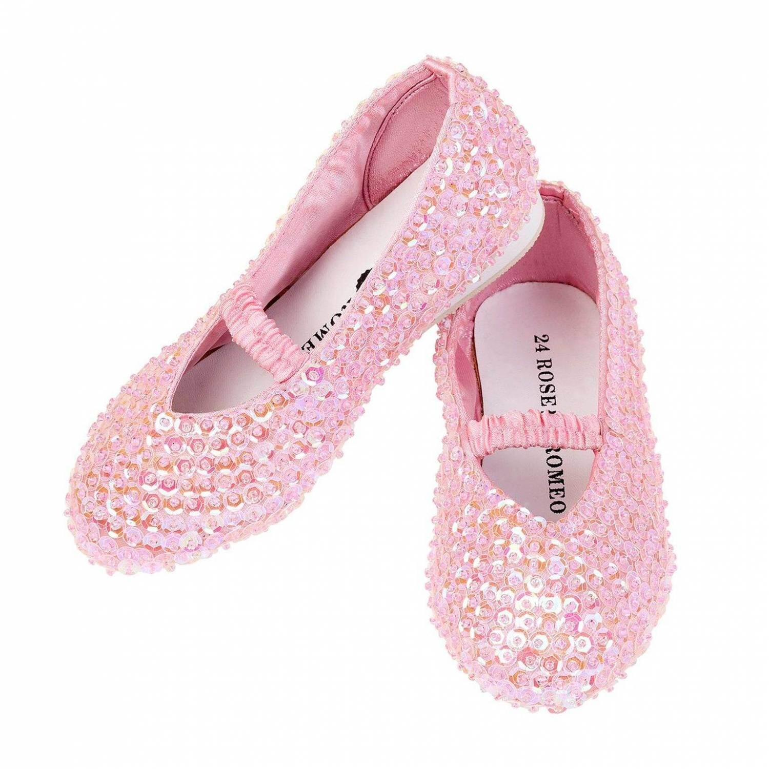 Karneval Kinder Schuhe Ballerinas Pailletten Lily rosa