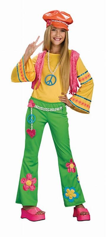 Karneval M&auml;dchen Kost&uuml;m Hippie Flower Power