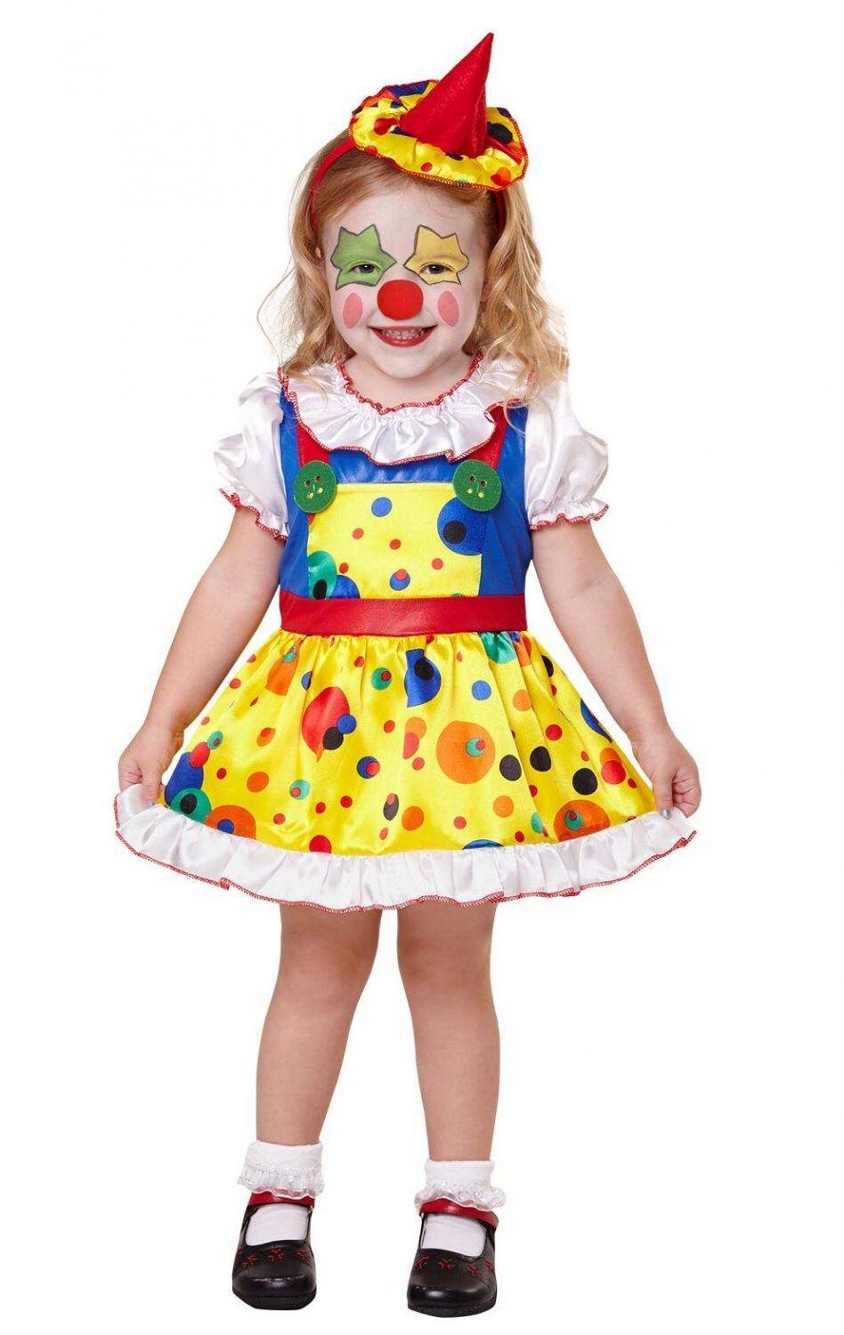 Karneval M&auml;dchen Kost&uuml;m Mini Clown Girl