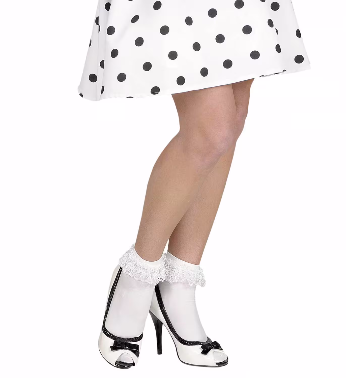 Karneval Retro Damen Socken mit R&uuml;schen