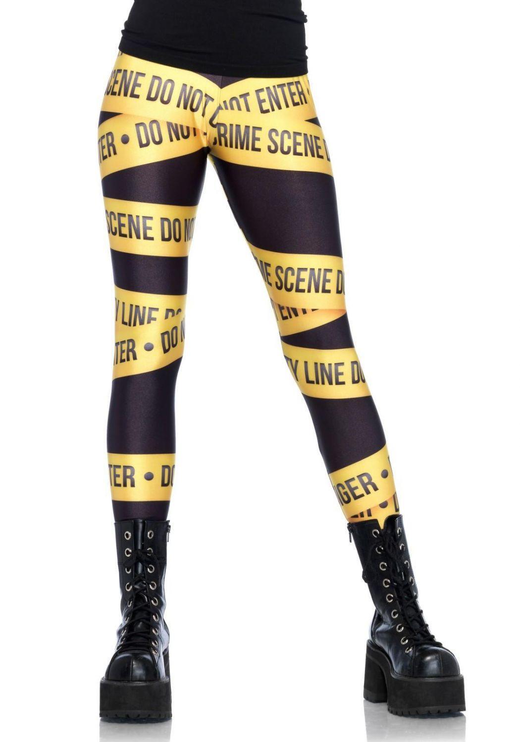 Leg Avenue Karneval Damen Leggings Crime Scene