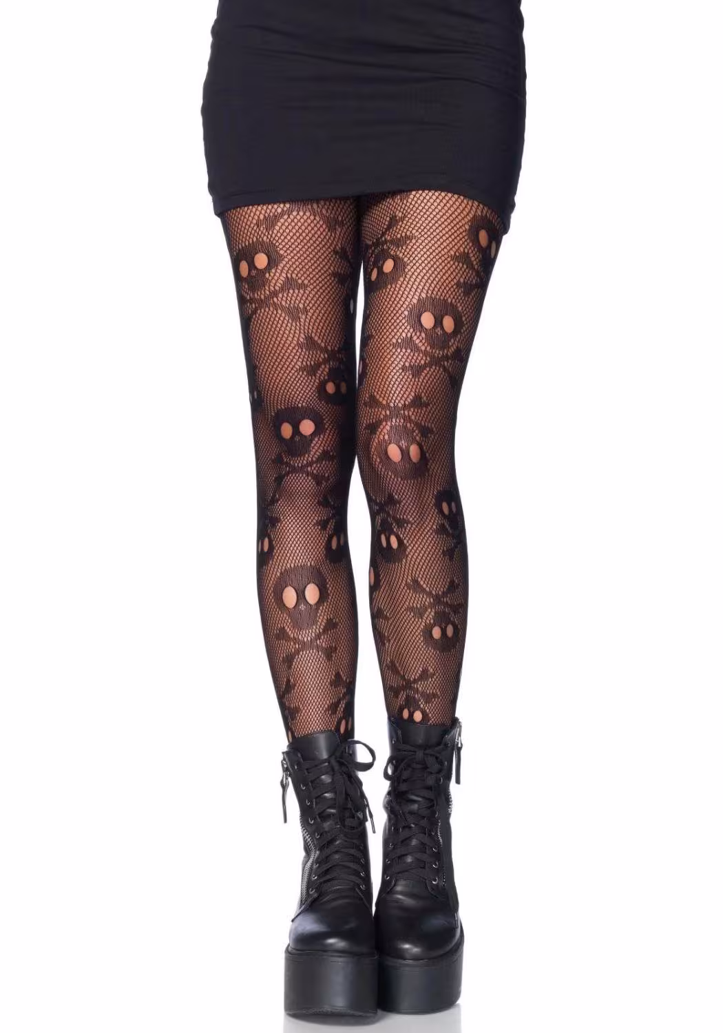 Leg Avenue Karneval Damen Netz Strumpfhose Piraten-Sch&auml;del