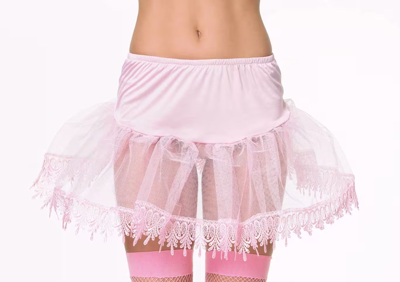 Leg Avenue Damen Petticoat mit Borte Farbwahl - Rosa