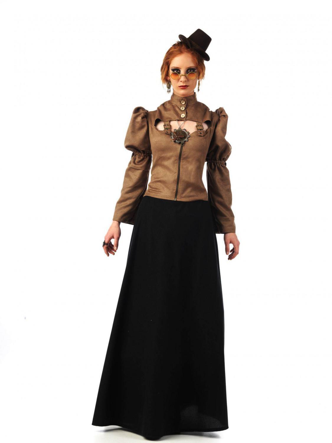 Limit Karneval Damen Steampunk Jacke in Lederoptik