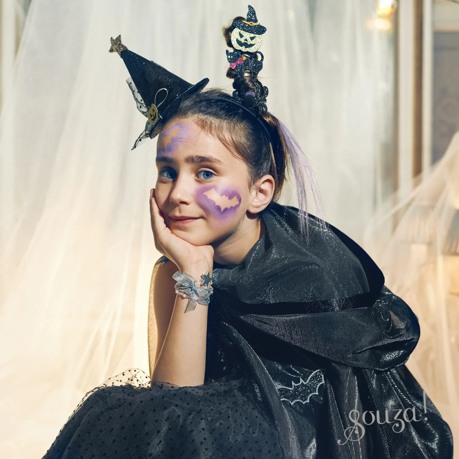 Souza Halloween Halloween M&auml;dchen Haarreif Mini-Hexenhut schwarz