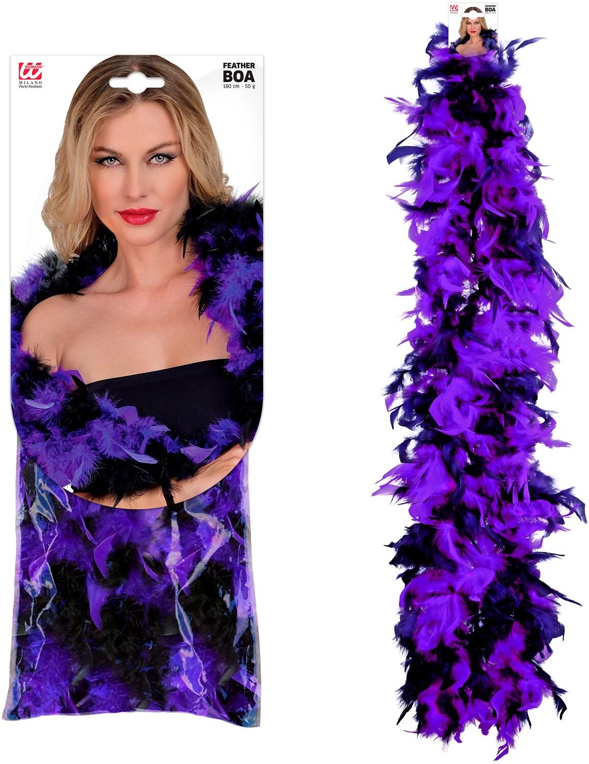 Widmann Karneval Federboa schwarz violett
