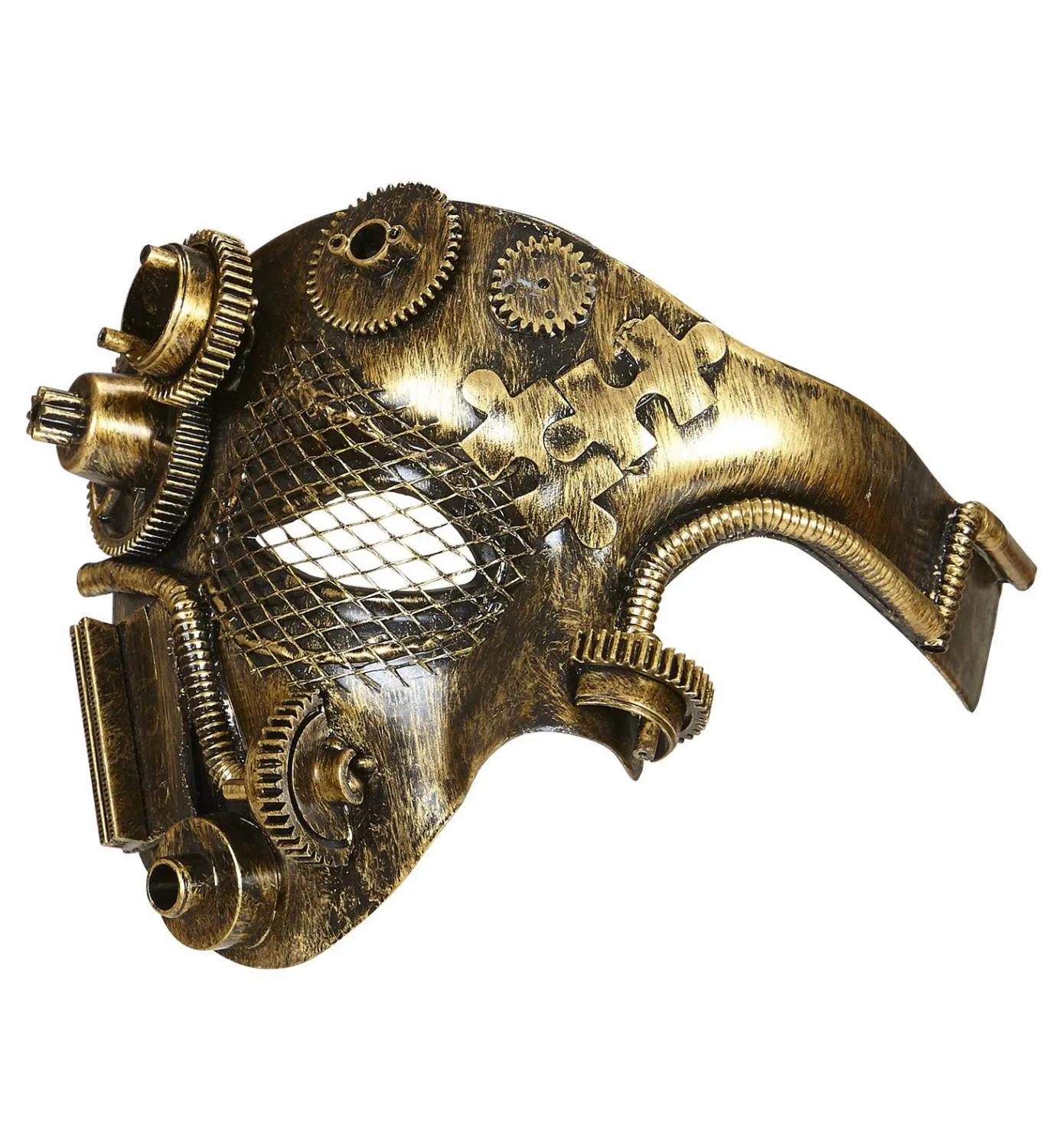 Karneval Maske Steampunk asymmetrisch Farbwahl - Gold