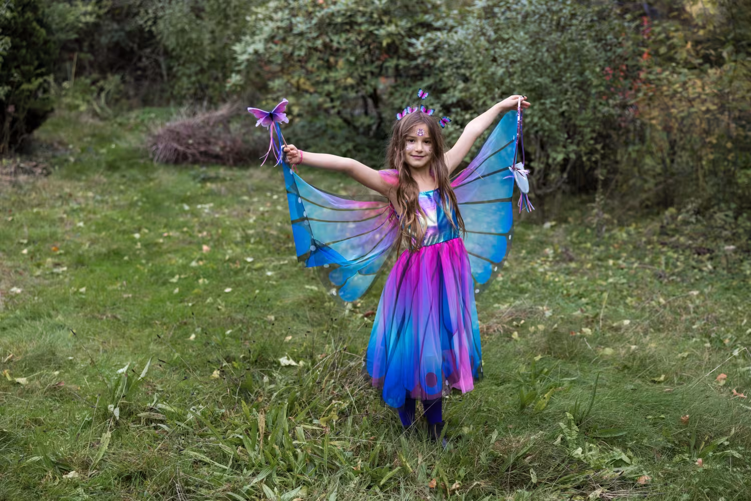 Karneval M&auml;dchen Kost&uuml;m Schmetterling blau lila
