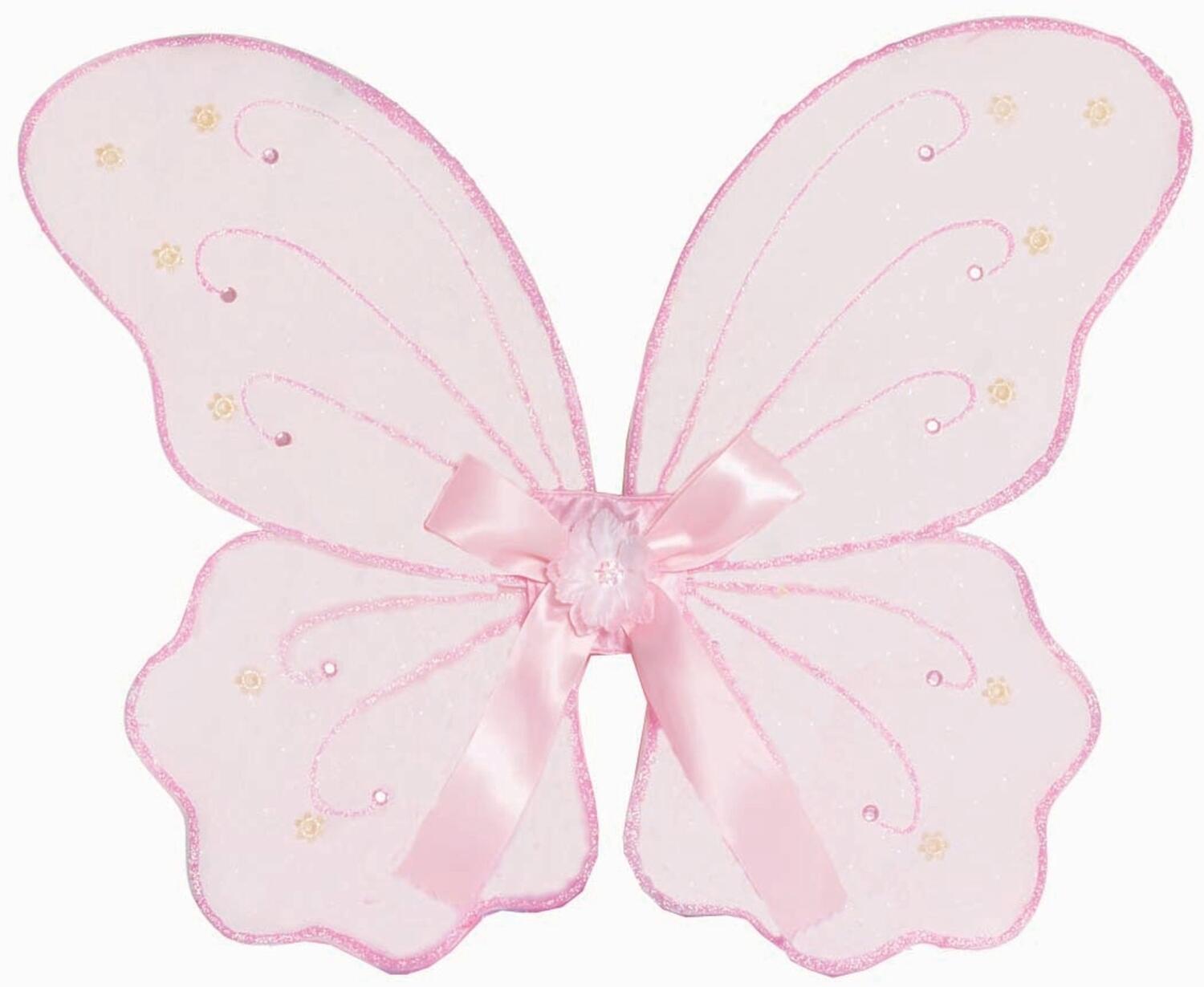 Great Pretenders Karneval Kinder Feen Fl&uuml;gel Schmucksteine rosa