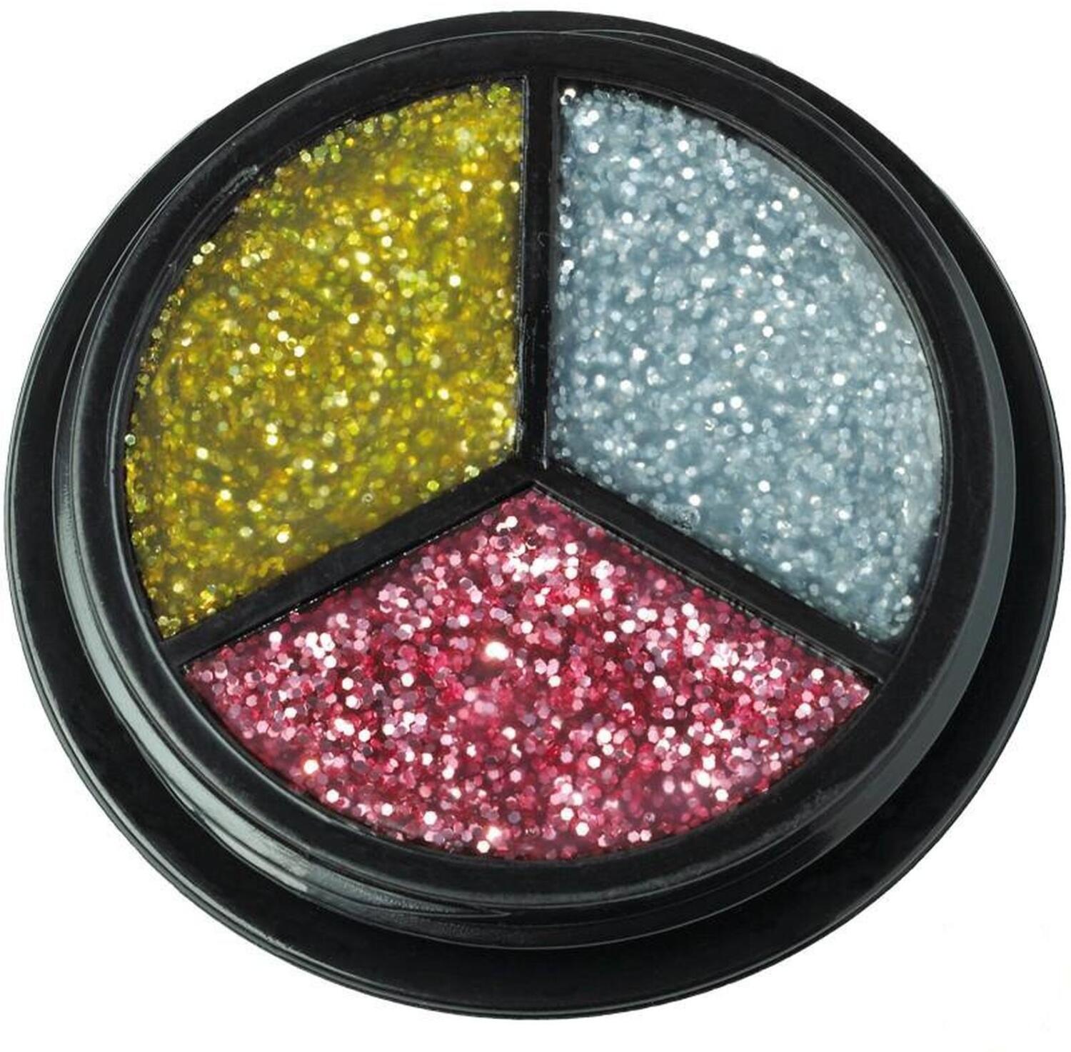 Jofrika Karneval Trio Glitter Schminke silber-gold-pink