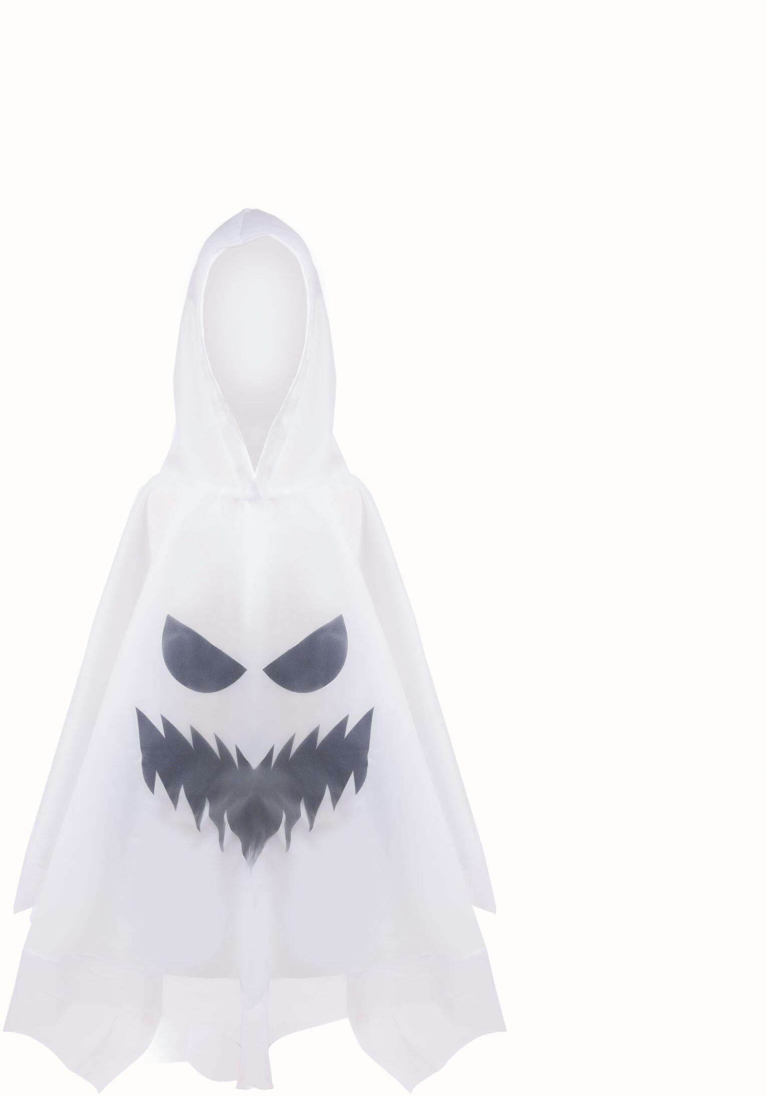Karneval Halloween Kinder Kostüm Geister Poncho weiß