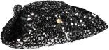Thetru Karneval Dreispitz Hut Pailletten silber schwarz