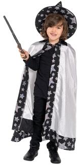 Karneval Halloween Jungen Kostüm Zauberer silber