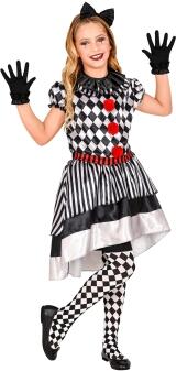 Karneval Halloween Mädchen Kostüm Retro Clown
