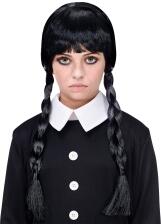 Halloween Karneval Kinder Per&uuml;cke Mittwoch schwarz