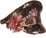 Thetru Karneval Schirmmütze Hut Pailletten Festival Queen gold