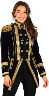 Thetru Karneval Damen Kostüm Jacke Frack Exellent blau