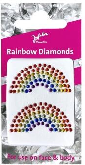 Karneval Haut Sticker Strass Rainbow Diamonds