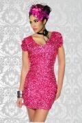 Mini Kleid mit Pailletten pink