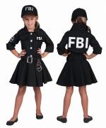Karneval Mädchen Kostüm Polizei FBI-Agent