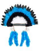Souza Karneval Indianer Kopfschmuck Kinder Macahee blau
