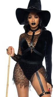 Leg Avenue Karneval Halloween Damen Kostüm Hexe schwarz