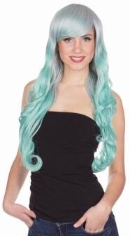 Karneval Damen Perücke Langhaar Malin mint