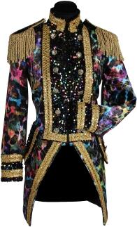 Thetru Karneval Damen Kostüm Jacke Frack Painted Black