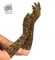 Karneval lange Handschuhe Leopard