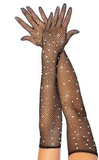 Leg Avenue Karneval Halloween Klauen lange Netz-Handschuhe mit Strass