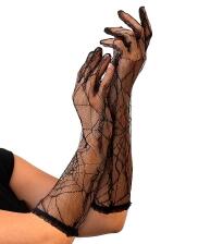 Karneval Halloween Spinnennetz Handschuhe