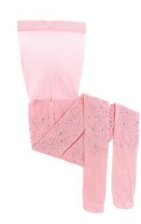 Great Pretenders Kinder Strumpfhose Netz mit Strass rosa