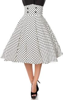 Belsira Tellerrock midi weiß gepunktet