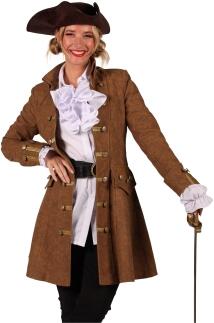 Thetru Karneval Damen Kostüm Jacke Mantel Piratin Anne braun