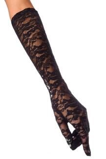 Karneval Damen Spitzen-Handschuhe lang Farbwahl