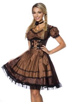 Oktoberfest Dirndl Kleid Jacquard braun