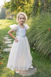 Karneval Mädchen Kostüm Glitzer Kleid Prinzessin rosa