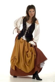 Karneval Damen Kostüm Mittelalter Bäuerin Elise