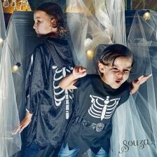 Souza Karneval Halloween Jungen Kostüm Skelett-Mantel Casper