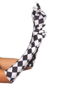 Leg Avenue Karneval Satin Handschuhe Harlekin