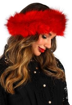 Thetru Karneval Stirnband Plüsch rot