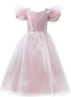 Karneval Mädchen Kostüm Prinzessin Ballkleid Platin